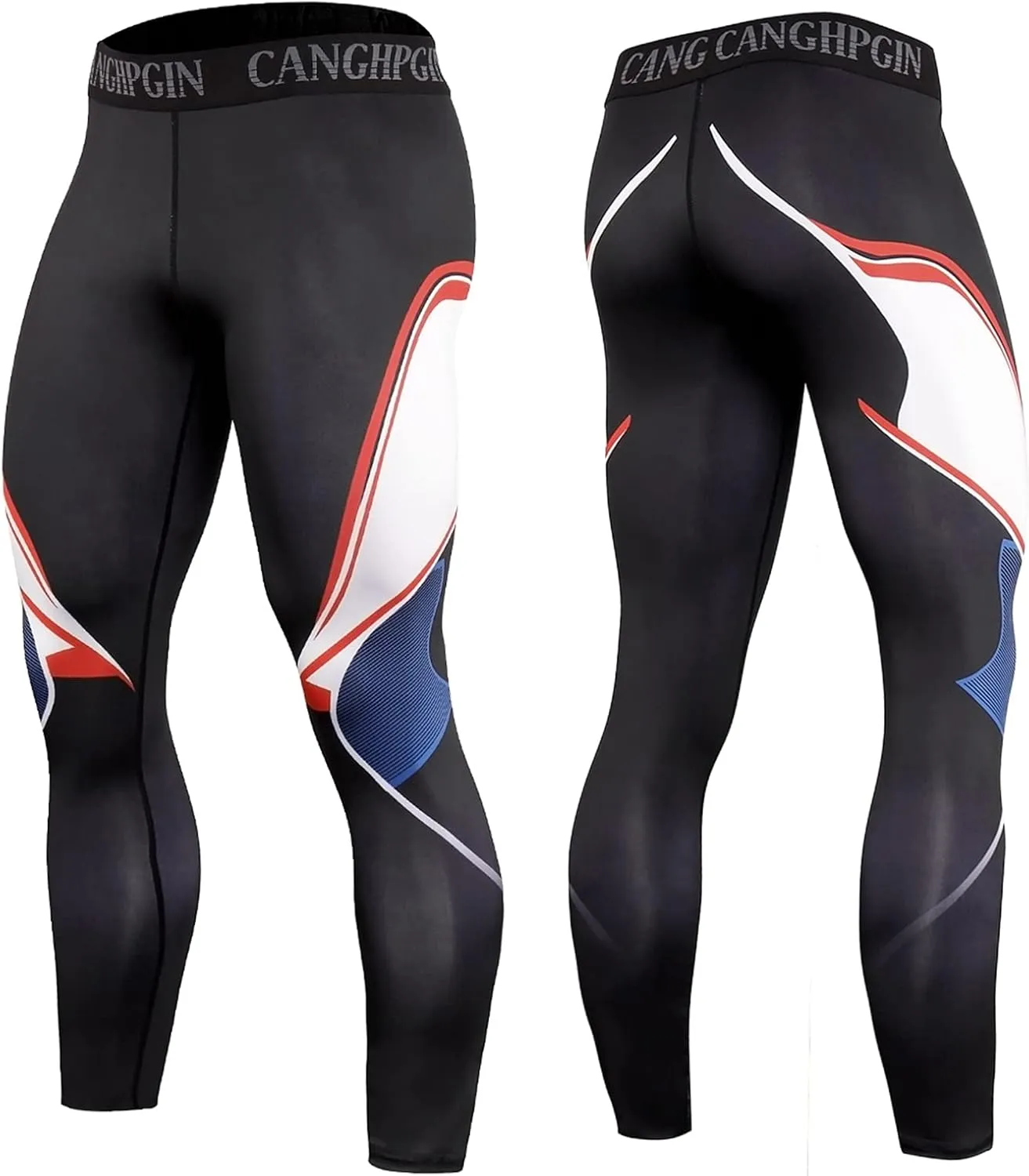 OEBLD Compression Pants Men UV Blocking Running Tights 1 or 2 Pack Gym Yoga Leggings for Athletic Workout