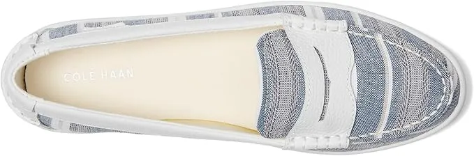 On Loafers Canvas/White Instant help Rounded Blue/Ivory Cole Nantucket Toe Slip Stripe Haan Automated
