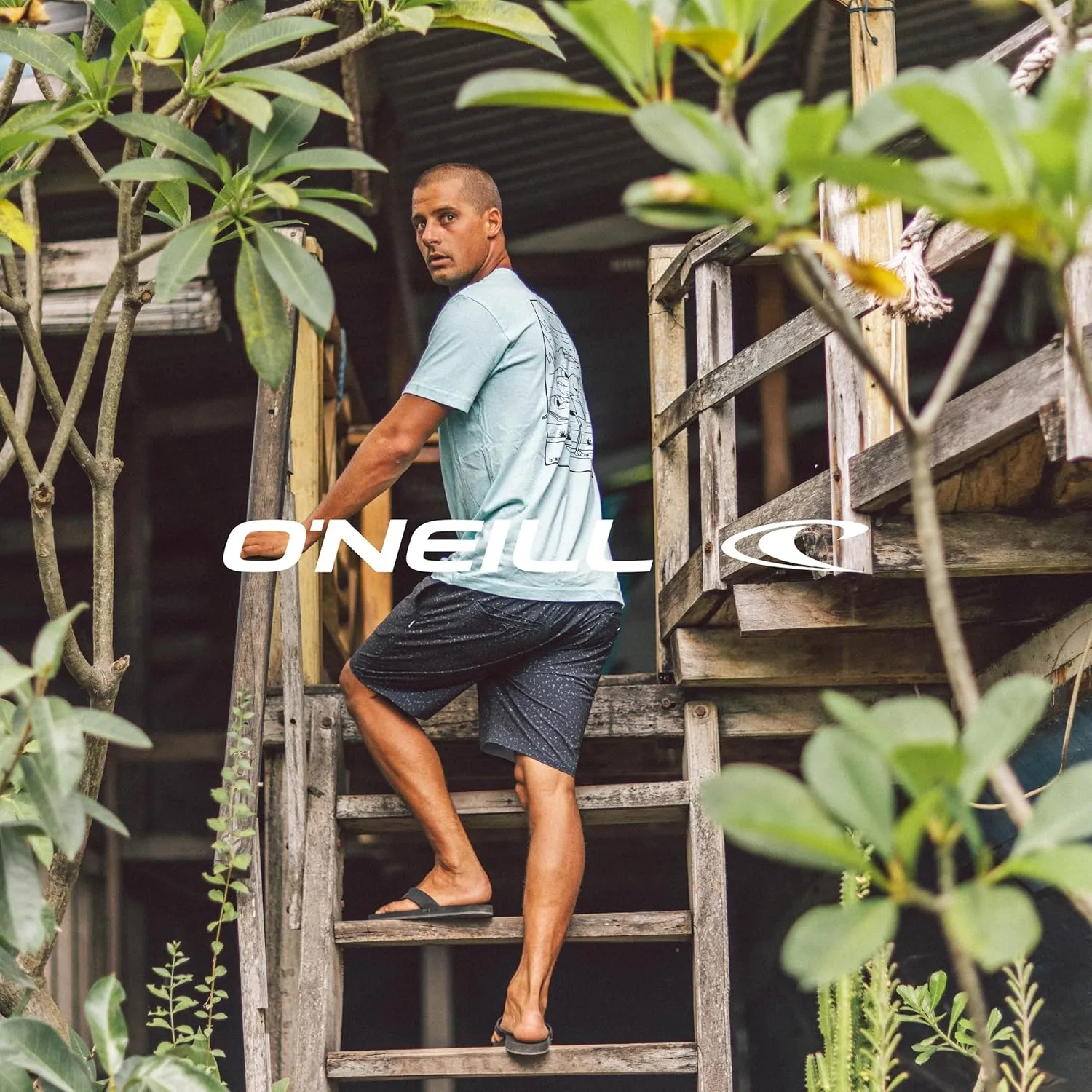 O'NEILL Men's Khaki Shorts, 20-Inch Outseam, Stretch Quick Dry Slub Fabric, Hybrid Chino Shorts Men, Casual and Active Wear