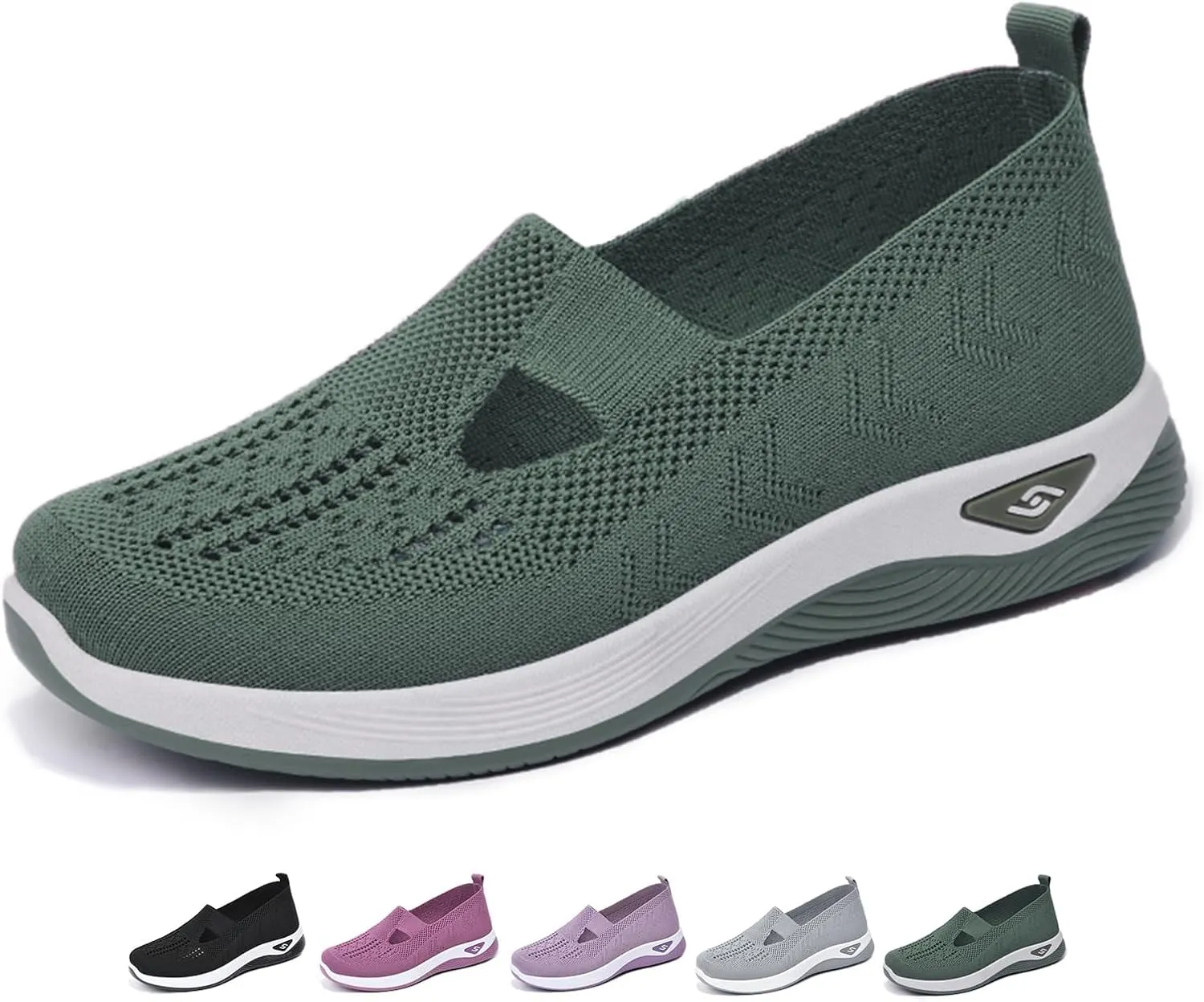 Orthopedic Walking Shoes for Women 2024 New Women's Woven Breathable Soft Sole Shoes Mesh Slip On Sneakers
