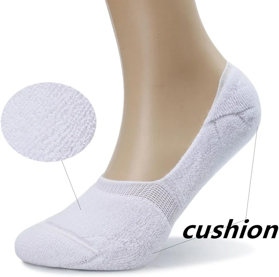Pareberry Women's Thick Cushion Cotton Athletics Casual Low Cut Flat Non-Slip Boat Liner No Show Socks-5/10 Pack