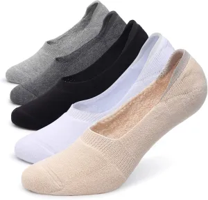 Pareberry Women's Thick Cushion Cotton Athletics Casual Low Cut Flat Non-Slip Boat Liner No Show Socks-5/10 Pack