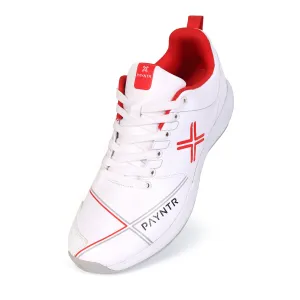 PAYNTR X Pimple Cricket Shoes Rubber White/Red