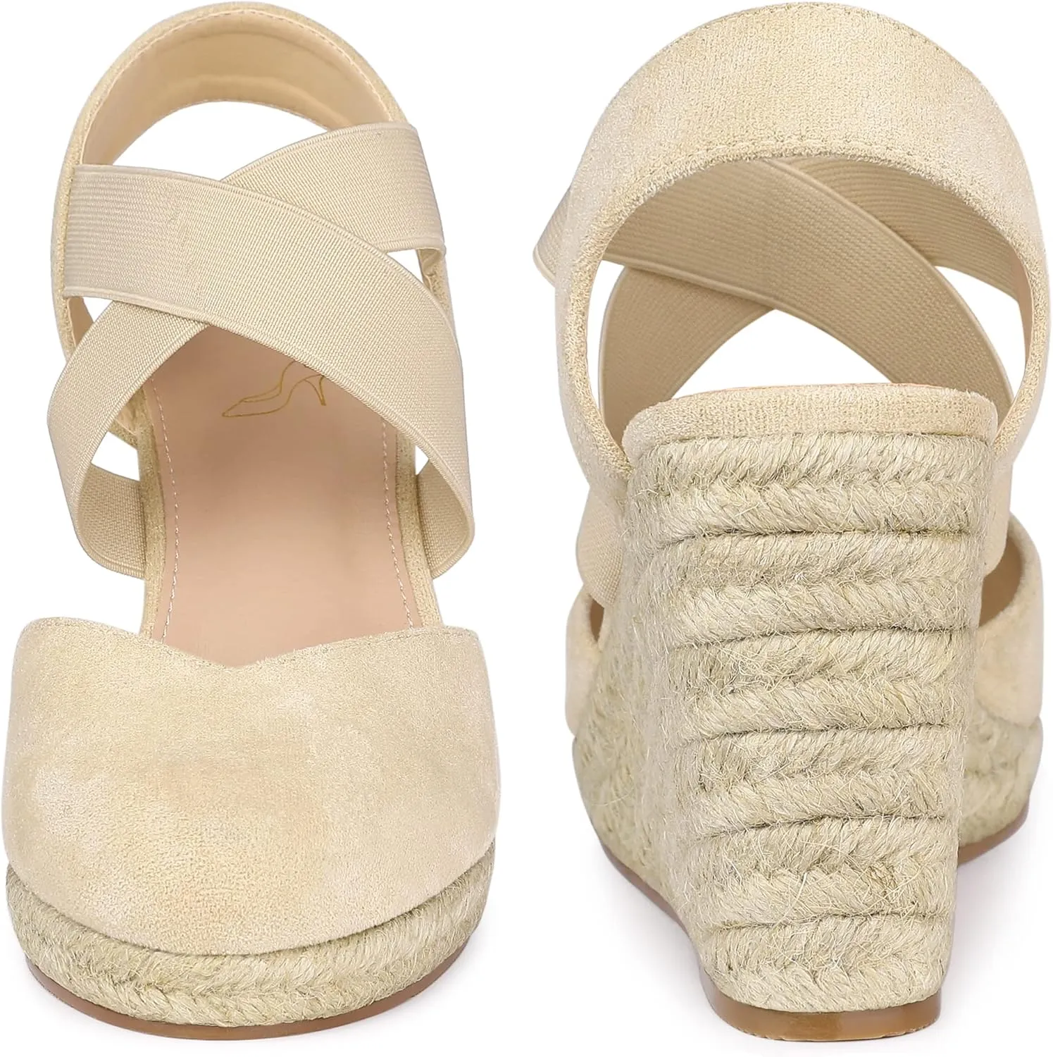 Perphy Platform Closed Toe Espadrille Wedge Heel Sandals for Women