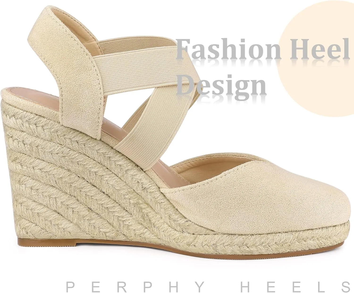 Perphy Platform Closed Toe Espadrille Wedge Heel Sandals for Women