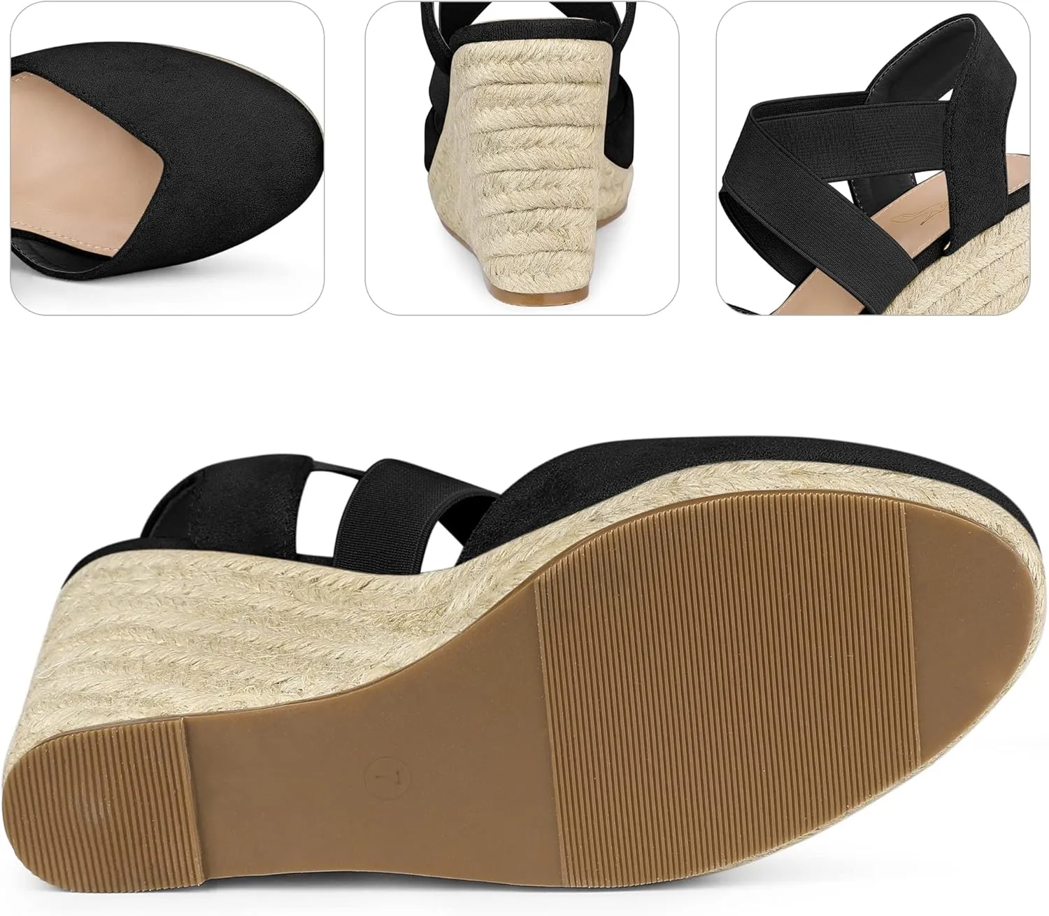 Perphy Platform Closed Toe Espadrille Wedge Heel Sandals for Women