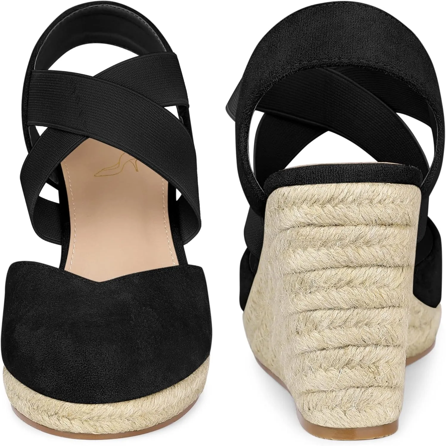 Perphy Platform Closed Toe Espadrille Wedge Heel Sandals for Women
