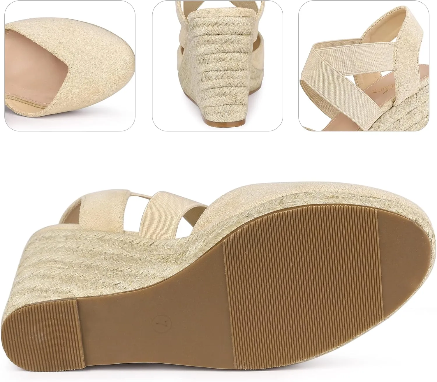 Perphy Platform Closed Toe Espadrille Wedge Heel Sandals for Women