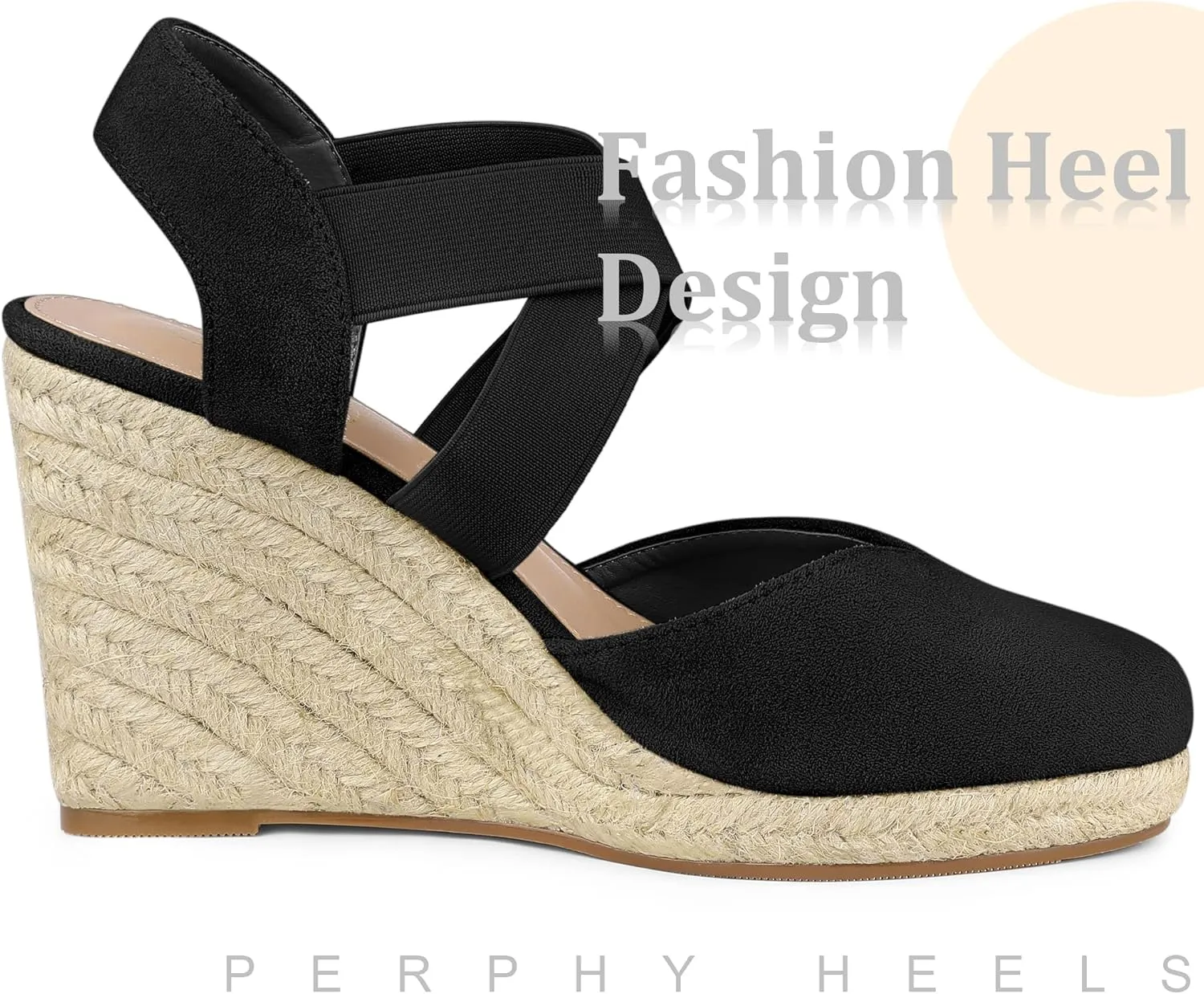 Perphy Platform Closed Toe Espadrille Wedge Heel Sandals for Women