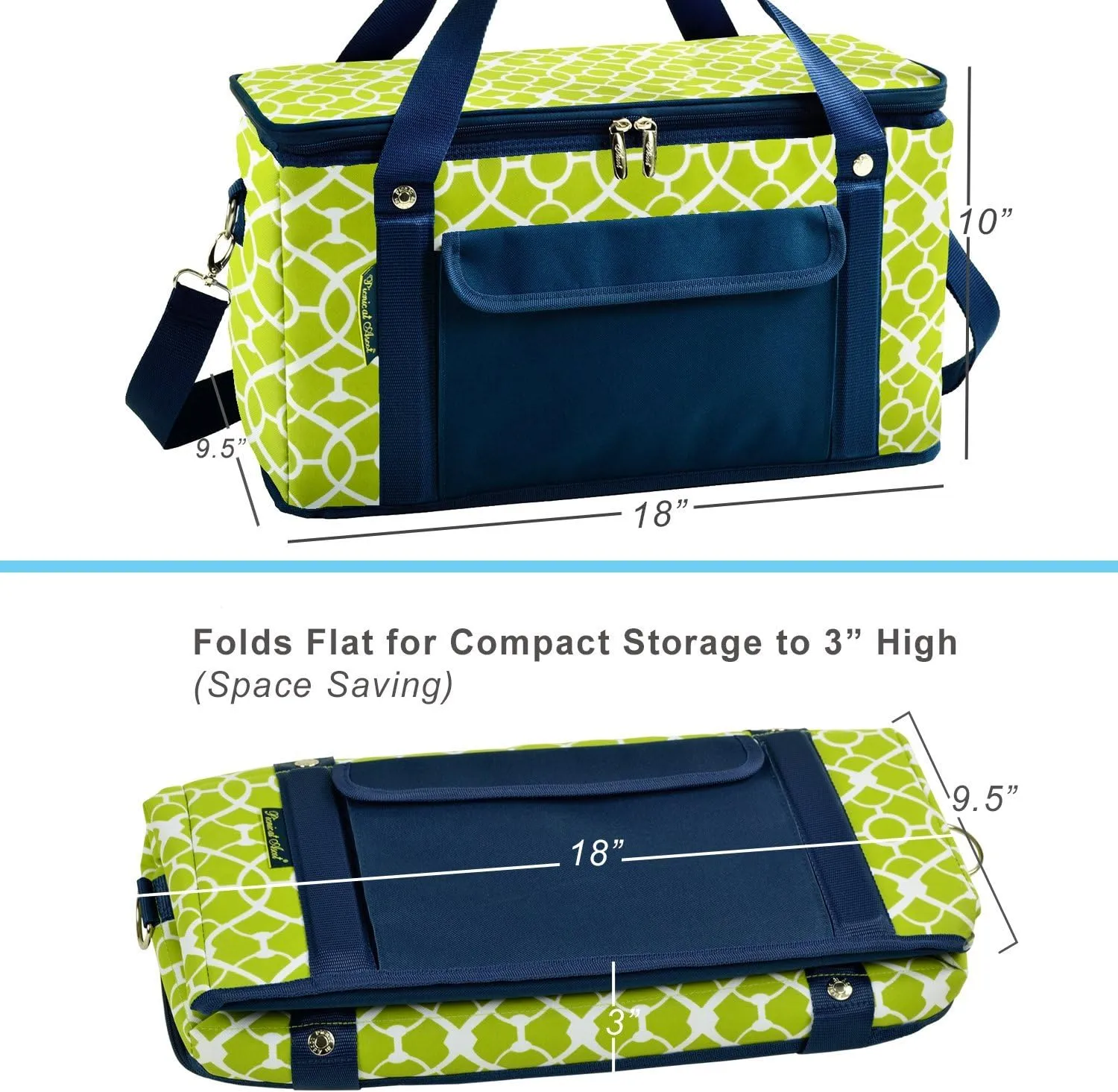 Picnic at Ascot 42 Can Capacity Semi Rigid Collapsible Leakproof Cooler- Designed & Quality Approved in The USA - 2 Pack