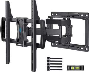 Pipishell Full Motion TV Wall Mount for Most 37-75 inch TVs, Wall Mount Bracket with Dual Articulating Arms, Swivel, Tilt, Max VESA 600x400mm up to 100 lbs, TV Mount Fits 12”/16” Wood Studs, PILF6