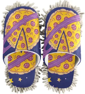 Pizza Planet Galactic Orbit Mop Slippers for Floor Cleaning Dust Duster House Kitchen Mop Shoes for Women Men-M