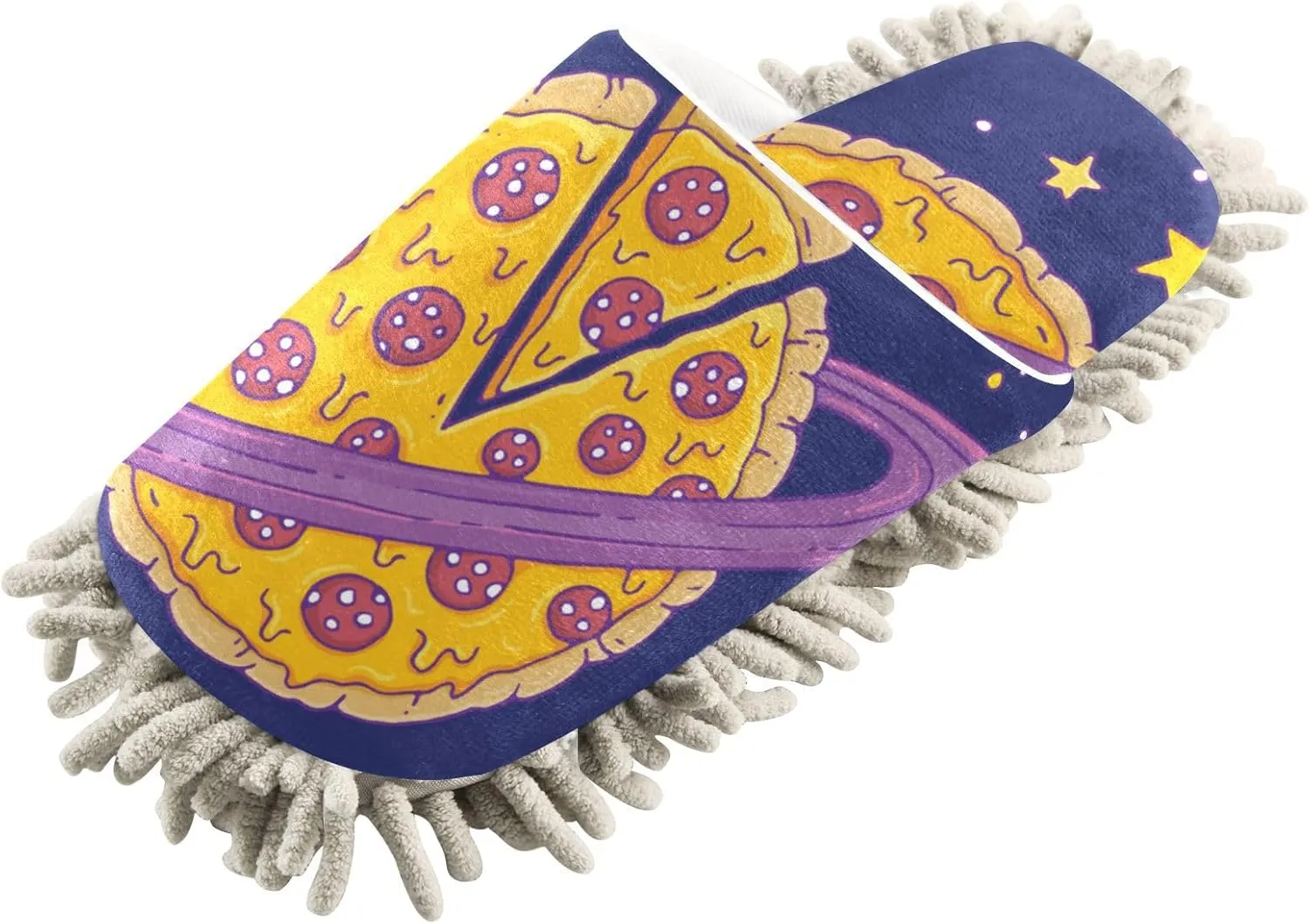 Pizza Planet Galactic Orbit Mop Slippers for Floor Cleaning Dust Duster House Kitchen Mop Shoes for Women Men-M