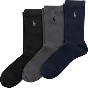Polo Ralph Lauren Boys' Supersoft Dress Crew Socks-3 Pair Pack-Soft Yarn and Stay Up Top