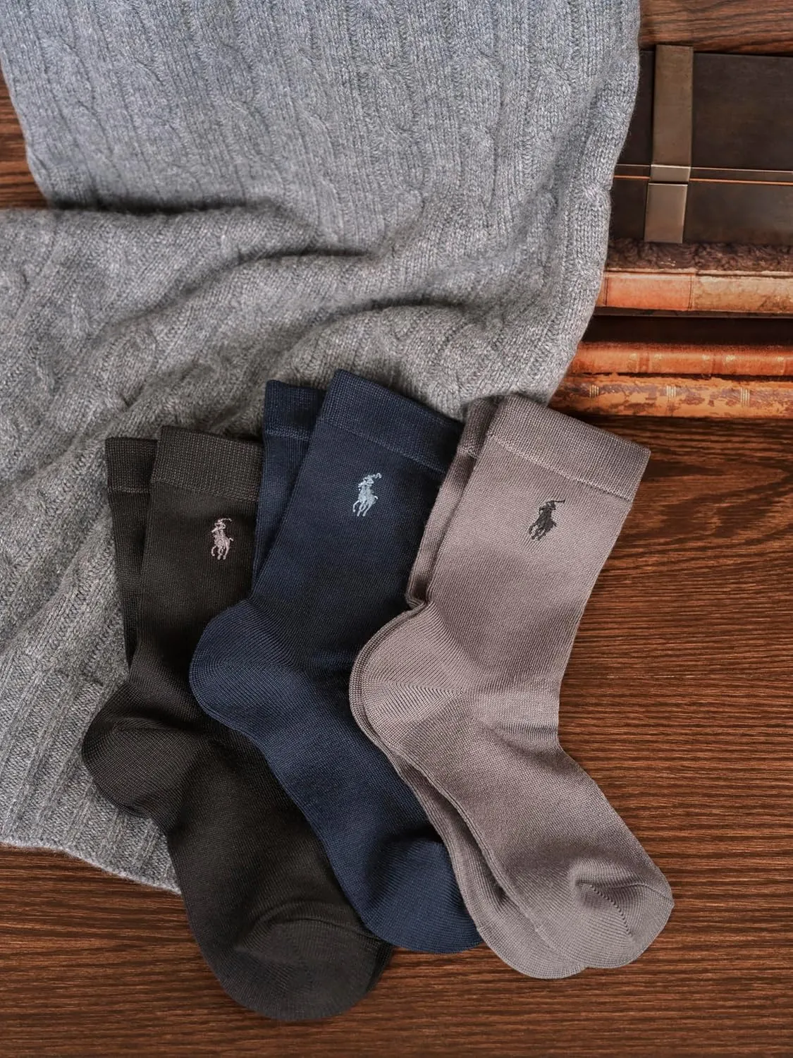 Polo Ralph Lauren Boys' Supersoft Dress Crew Socks-3 Pair Pack-Soft Yarn and Stay Up Top