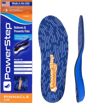 Powerstep Mens Pinnacle Low Insole, Blue/Orange