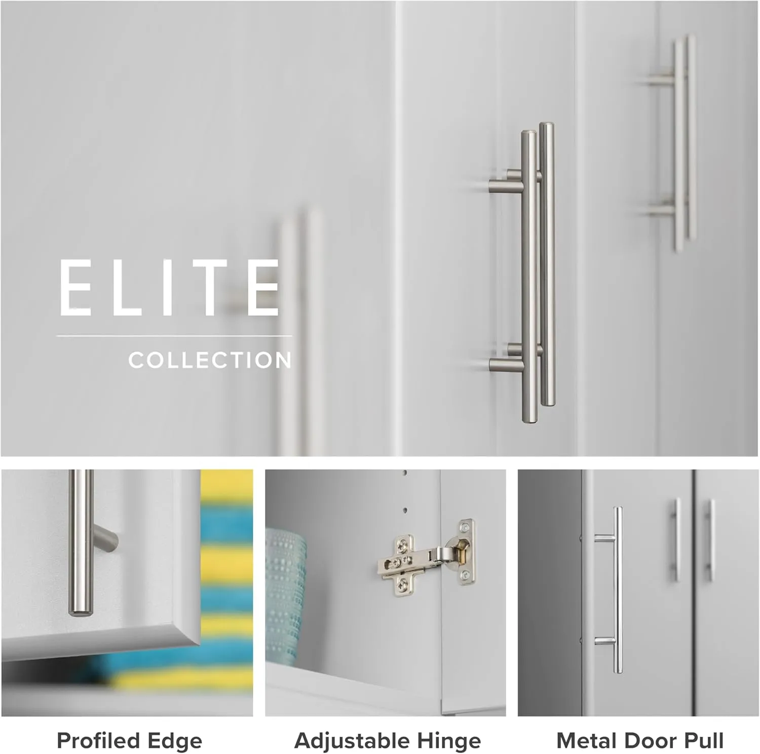 Prepac Elite 32" Storage Cabinet Closet, Light Gray Storage Cabinet with Hanging Rail and Shelves for Living room, Kitchen and Laundry room 24.5" D x 32" W x 65" H