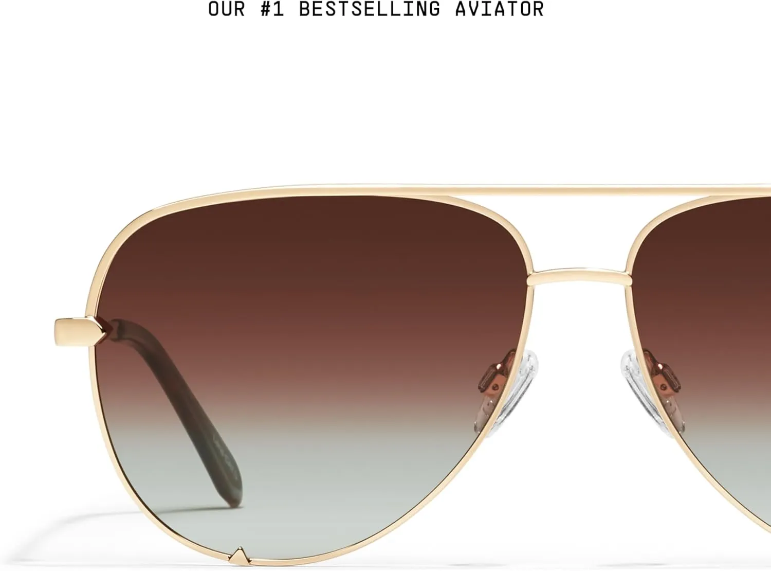 Quay - Sunglasses for Men & Women, Polarized Aviator Lenses with UV Protection, Oversized Sunglasses (High Key Large)