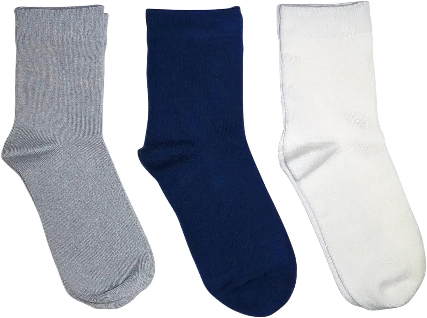 Rambutan Kids (3 Pack) Comfort Seam Plain Color Rayon derived from bamboo School Socks