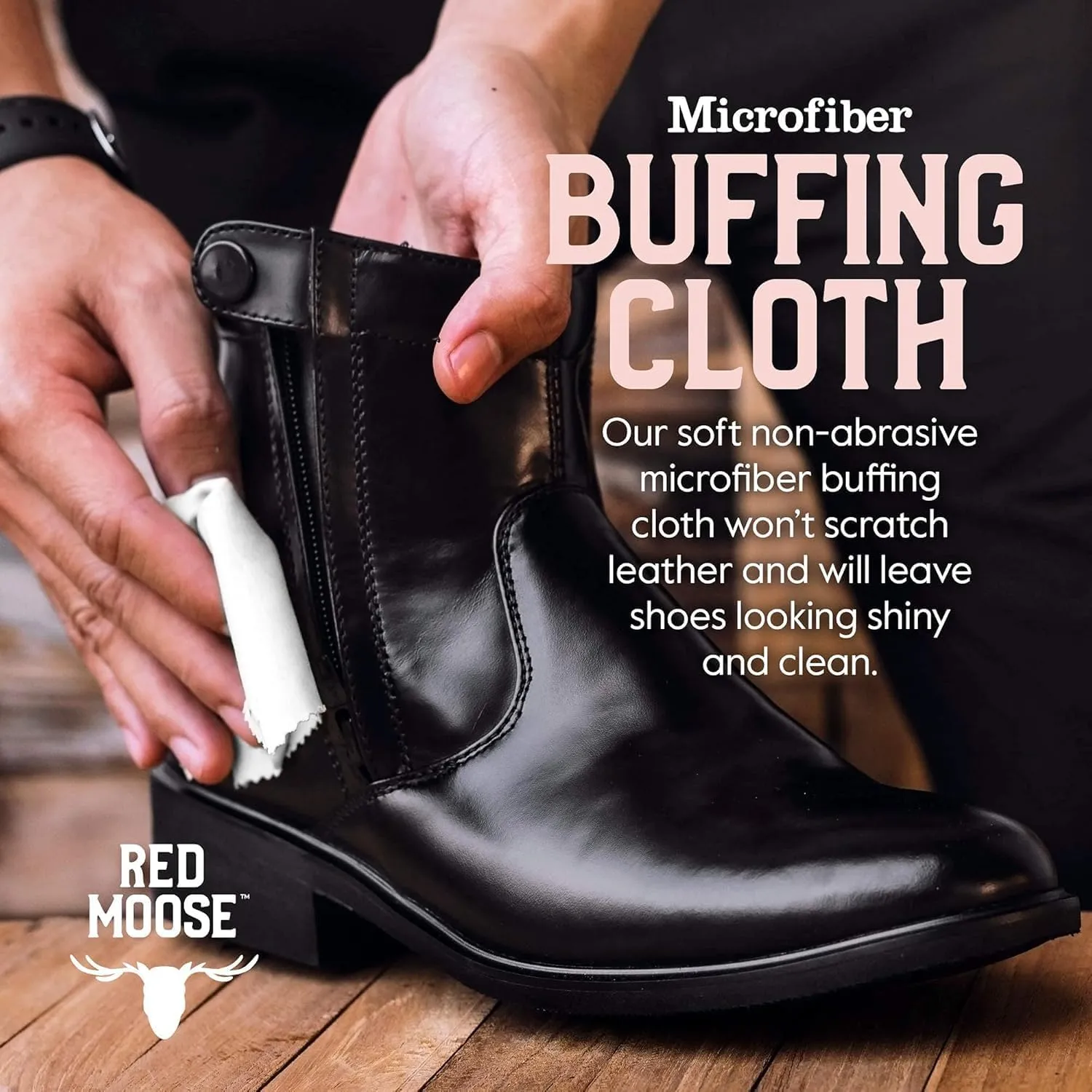RED MOOSE 3pc Easy Shoe/Boot Cleaning Kit – Polish, Brush, Cloth