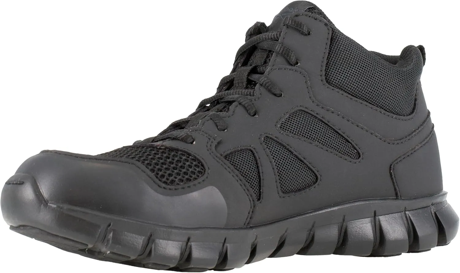 Reebok Work Men's Rb8405 Sublite Cushion Tactical Mid Cut Soft Toe Shoe Black Military