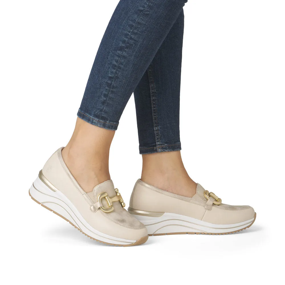 REMONTE - D0T12-60 LOW SEDGE SLIP-ON SHOE - CREAM/GOLD