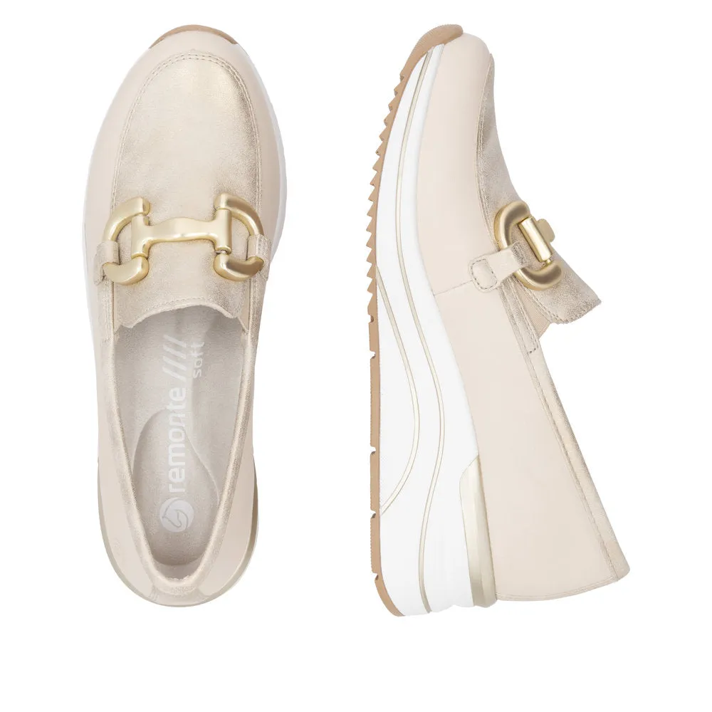 REMONTE - D0T12-60 LOW SEDGE SLIP-ON SHOE - CREAM/GOLD