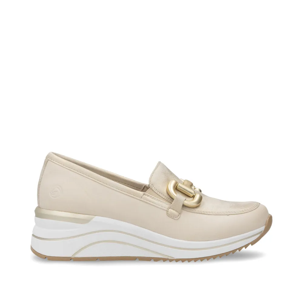 REMONTE - D0T12-60 LOW SEDGE SLIP-ON SHOE - CREAM/GOLD