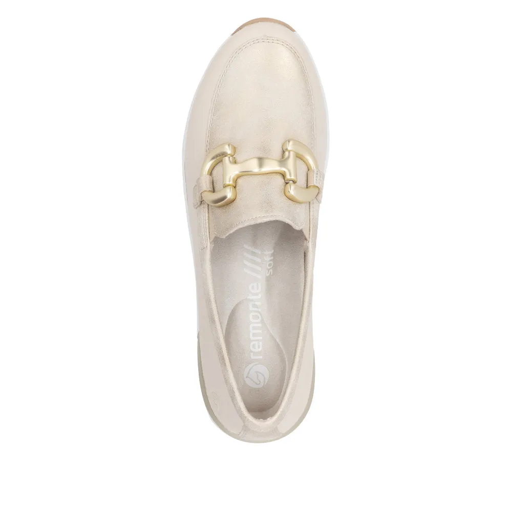 REMONTE - D0T12-60 LOW SEDGE SLIP-ON SHOE - CREAM/GOLD