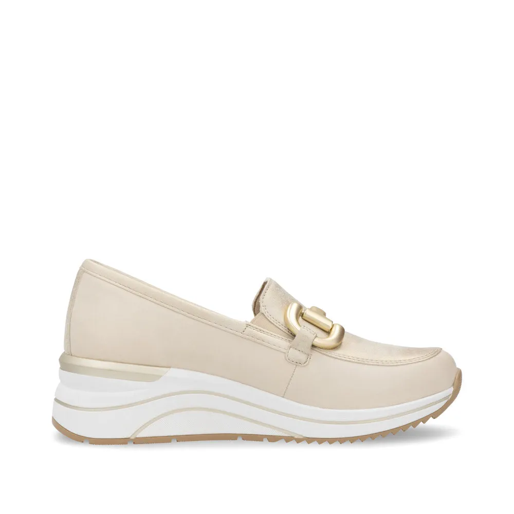 REMONTE - D0T12-60 LOW SEDGE SLIP-ON SHOE - CREAM/GOLD