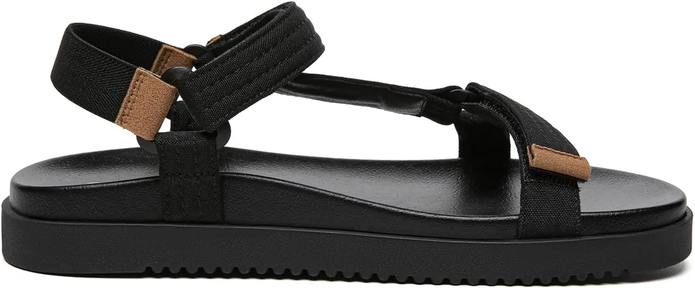 Rihero Women's Flat Sandals Comfortable Open Toe Adjustable Strap Walking Footbed Sandals