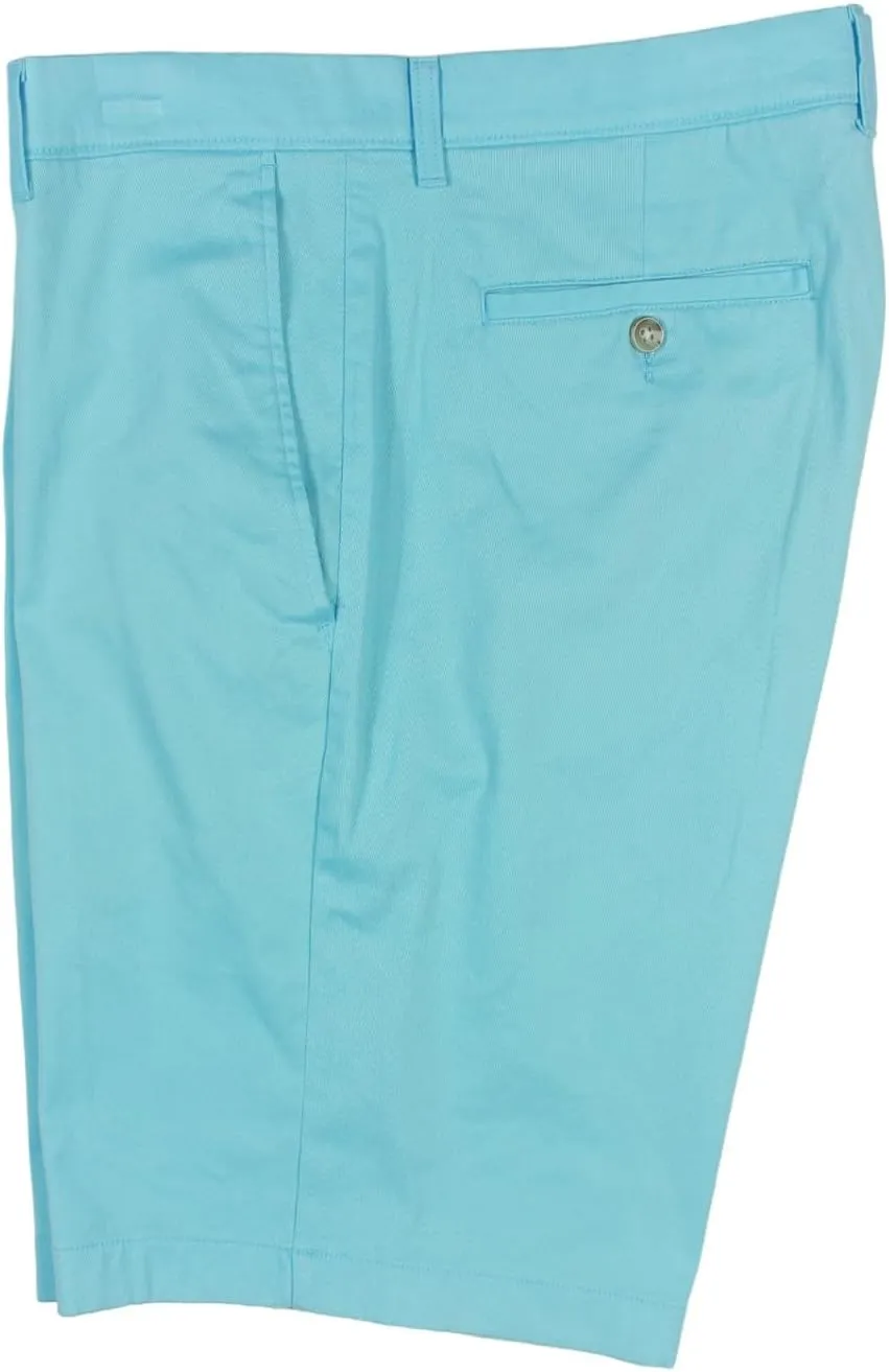 Roundtree & Yorke Men's Big and Tall Cotton Stretch Washed Chino Flat Front Shorts, 9" or 11" Inseam
