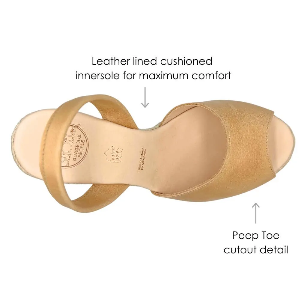 Roxy Espadrille Wedge in Caramel