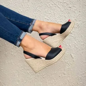 Roxy Espadrille Wedge in Charcoal