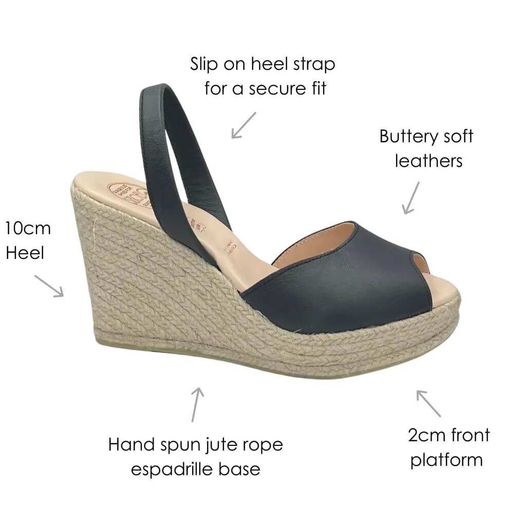 Roxy Espadrille Wedge in Charcoal