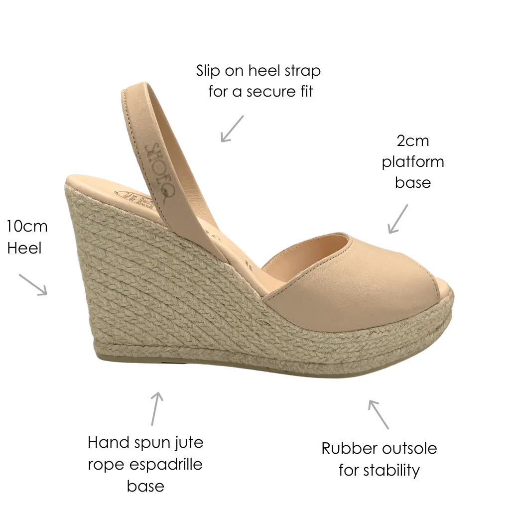 ROXY ESPADRILLE WEDGE IN LATTE