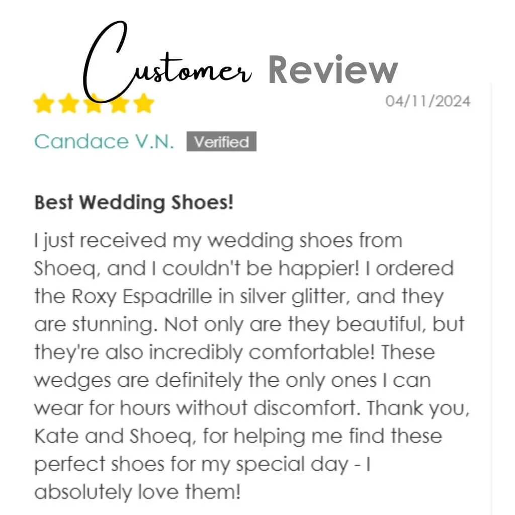 Roxy Espadrille Wedge in Silver Glitter (Vegan)