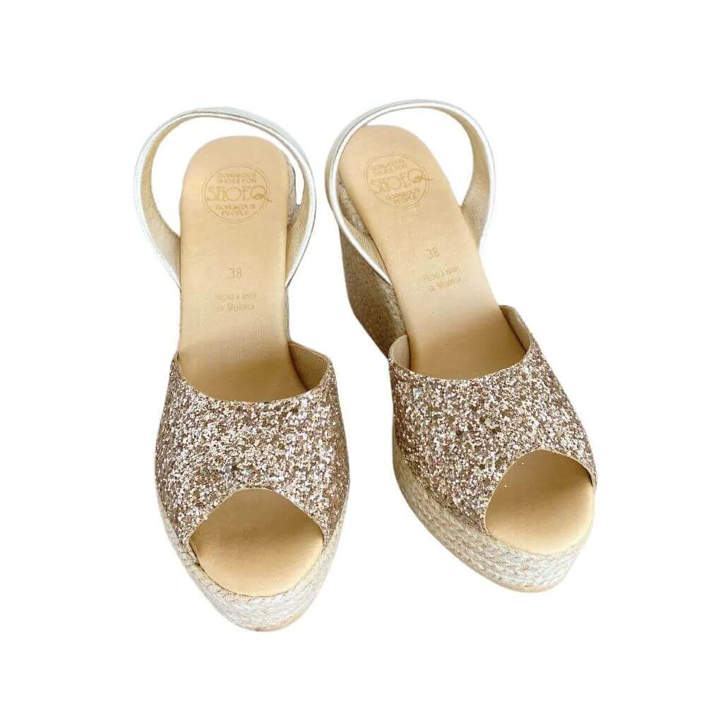 Roxy Wedge ('23 Edit) in Champagne Glitter