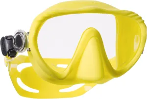 SCUBAPRO Ghost Scuba Dive Mask, Low-Volume Frameless Design w/Ultra Clear Single Lens, Silicone Skirt and Easy-Adjust Strap Buckles, Yellow