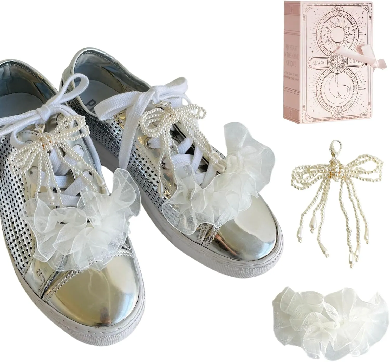 Shoe Charms for Sneakers Laces Frilly Shoelaces Decorations Clips DIY Shoelace Charms for Casual Shoes Women Girl Accessory