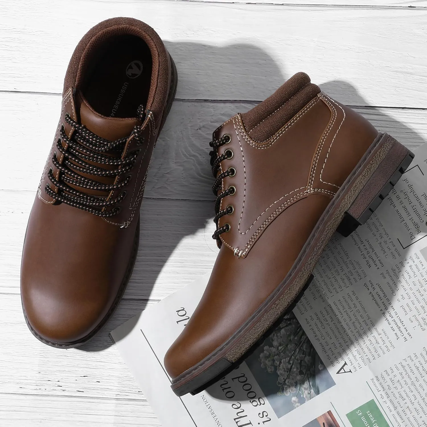 shoeslocker Men's Casual Boots Ankle Boots for Men Dress Loafer Classic Shoes for men With Waterproof Slip Resistant