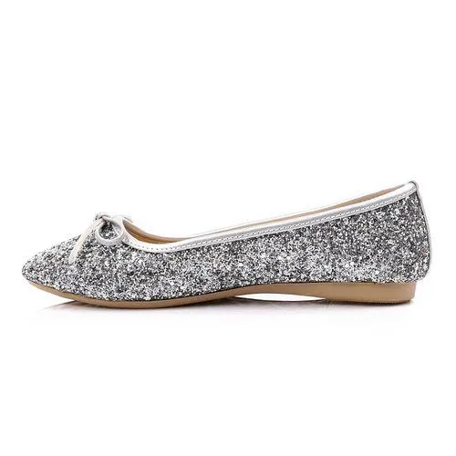 Silver Comfortable Glittery Ballerina