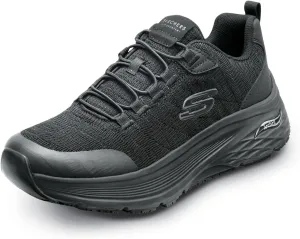 Skechers Work Leo, Arch Fit, Men's, Black, Soft Toe, MaxTrax Slip Resistant, EH, Low Athletic, Work Shoe