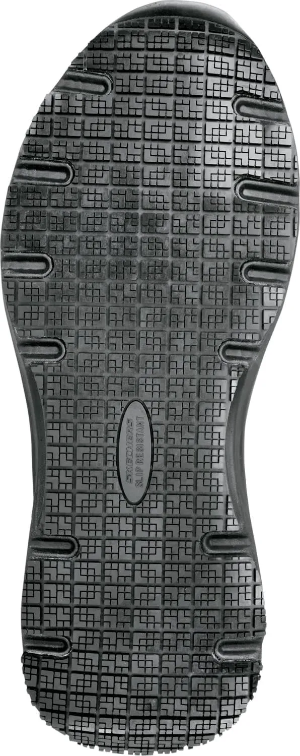 Skechers Work Leo, Arch Fit, Men's, Black, Soft Toe, MaxTrax Slip Resistant, EH, Low Athletic, Work Shoe