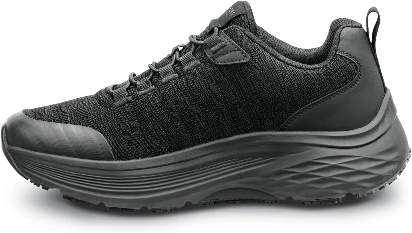 Skechers Work Leo, Arch Fit, Men's, Black, Soft Toe, MaxTrax Slip Resistant, EH, Low Athletic, Work Shoe