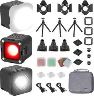 SmallRig RM01 Mini LED Video Light (3 Pack), Watreproof Portable Lighting Kit with 8 Color Filters, Dimmable Fill Photography Light 5600K CRI95 for Smartphone, Action and DSLR Camera
