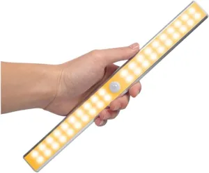 Smart Strip Charging 24led Human Body Sensor lamp Cabinet lamp Sensor Night Light USB Shoe Cabinet Wardrobe lamp (Color : 40 Lights Warm Light, Size : 2.8w)