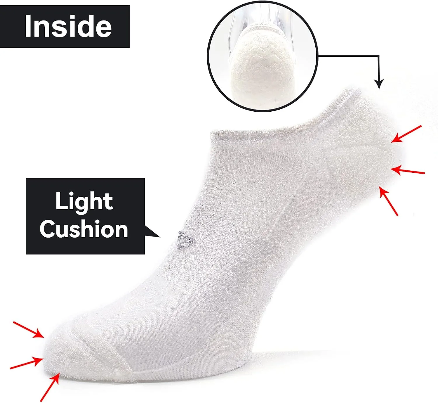 Socks Daze 3/6 Pack Womens No Show Athletic Merino Wool Running Socks Mens Low Cut Casual Invisible Thin Soft Sport Wool Sock