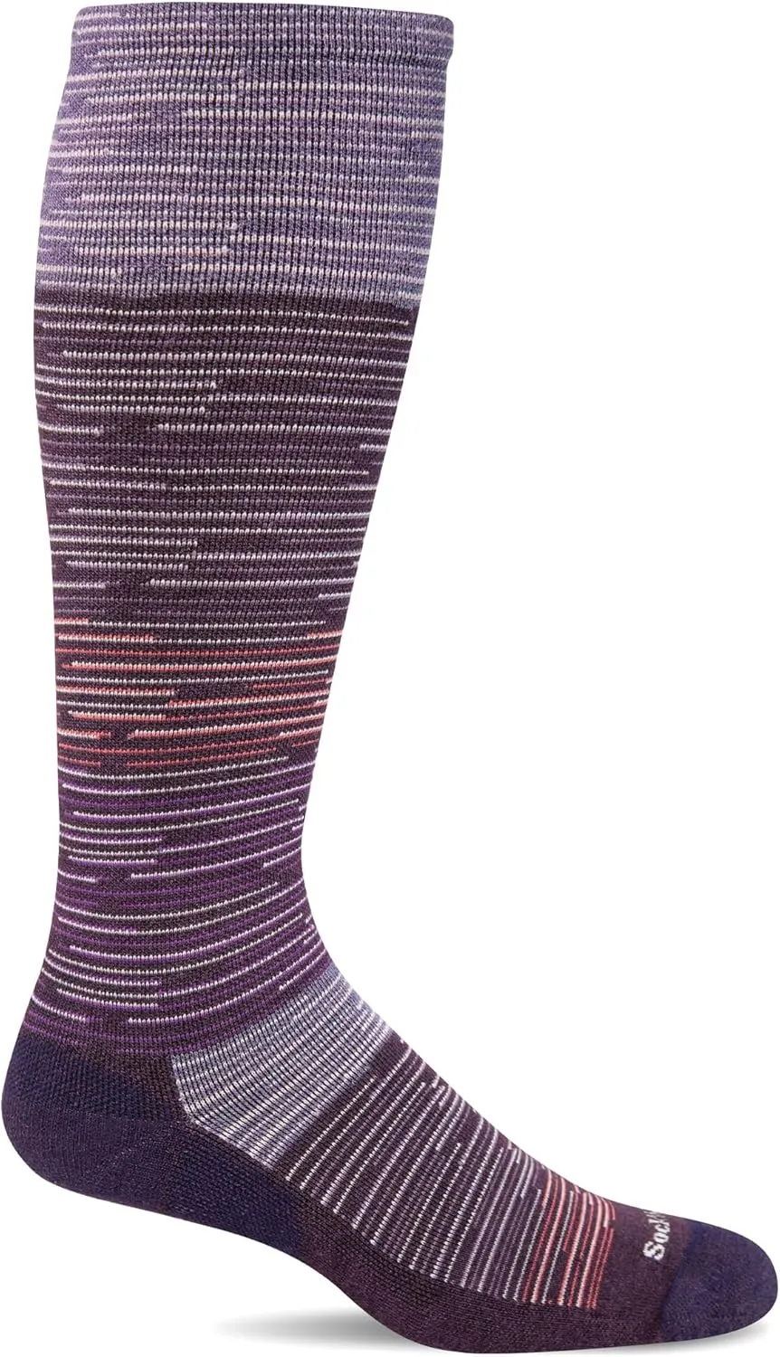 Sockwell Women's Good Vibes Moderate Graduated Compression Sock, Blackberry - S/M