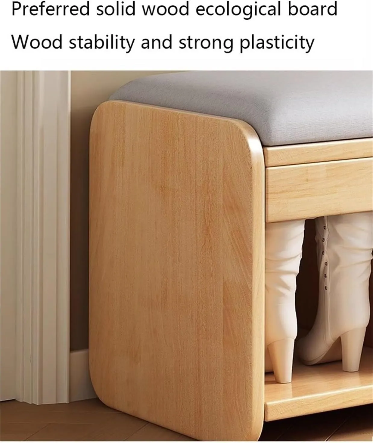 Soft Packed Seat Cushion Shoe Rack Bench with Drawer Shoe Organizer Cabinet with Cushion End of Bed Bench for Footwear,Ideal for Living Room